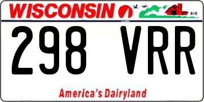 WI license plate 298VRR
