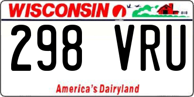 WI license plate 298VRU