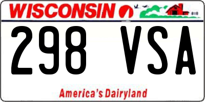WI license plate 298VSA
