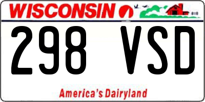 WI license plate 298VSD