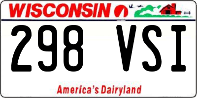 WI license plate 298VSI