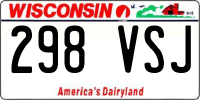 WI license plate 298VSJ