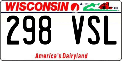 WI license plate 298VSL
