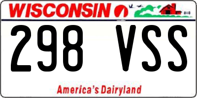 WI license plate 298VSS