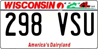 WI license plate 298VSU