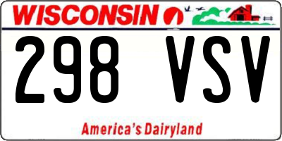 WI license plate 298VSV