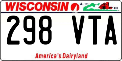 WI license plate 298VTA