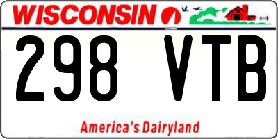 WI license plate 298VTB