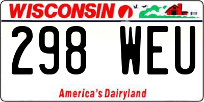 WI license plate 298WEU
