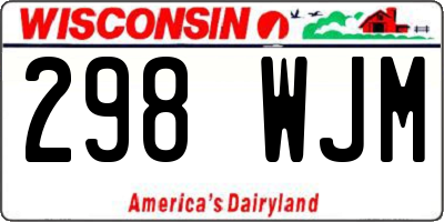 WI license plate 298WJM