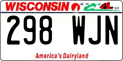 WI license plate 298WJN