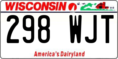 WI license plate 298WJT