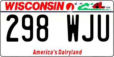 WI license plate 298WJU