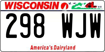 WI license plate 298WJW