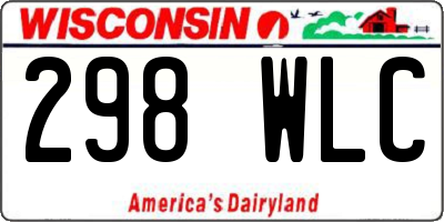 WI license plate 298WLC