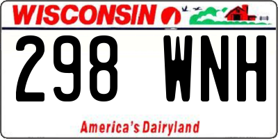 WI license plate 298WNH