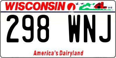 WI license plate 298WNJ