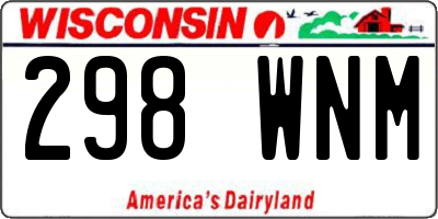 WI license plate 298WNM