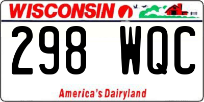WI license plate 298WQC