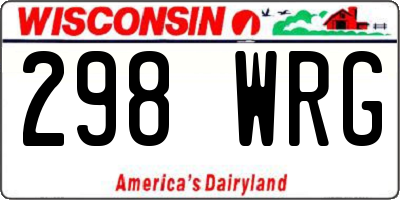 WI license plate 298WRG