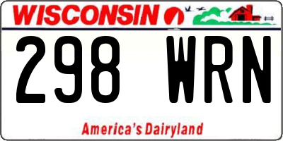 WI license plate 298WRN