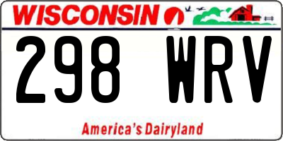 WI license plate 298WRV