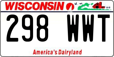 WI license plate 298WWT