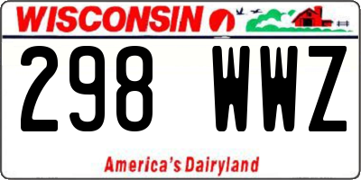 WI license plate 298WWZ