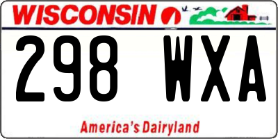 WI license plate 298WXA