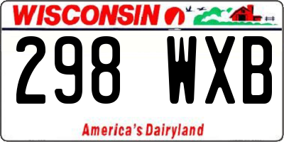 WI license plate 298WXB