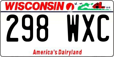 WI license plate 298WXC