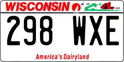 WI license plate 298WXE