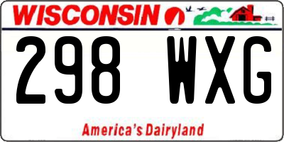 WI license plate 298WXG