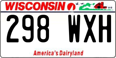 WI license plate 298WXH