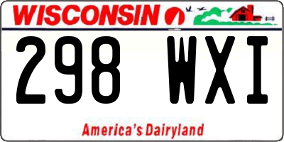 WI license plate 298WXI