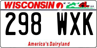 WI license plate 298WXK