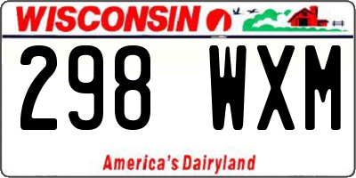 WI license plate 298WXM
