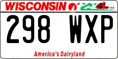 WI license plate 298WXP