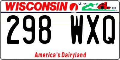 WI license plate 298WXQ