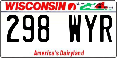 WI license plate 298WYR