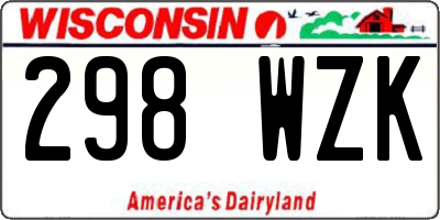 WI license plate 298WZK