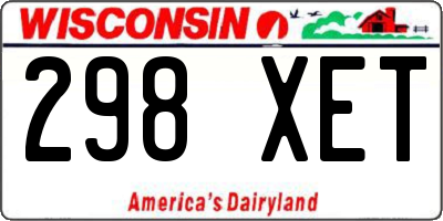 WI license plate 298XET
