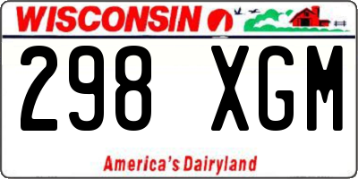 WI license plate 298XGM