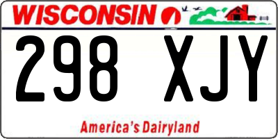 WI license plate 298XJY