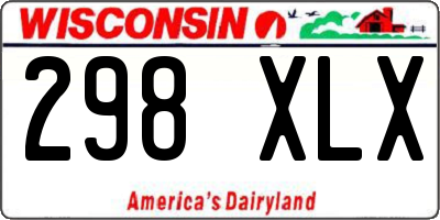WI license plate 298XLX