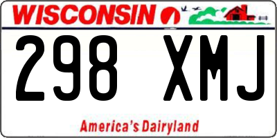 WI license plate 298XMJ