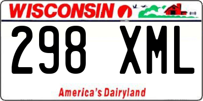 WI license plate 298XML