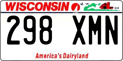 WI license plate 298XMN