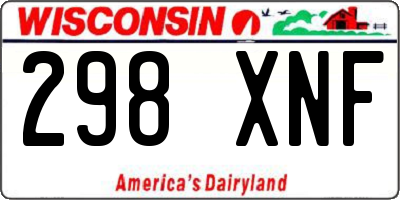WI license plate 298XNF