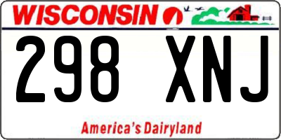 WI license plate 298XNJ